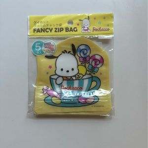 Sanrio Die Cut Plastic Zip Bag - Pochacco - Pack of 5